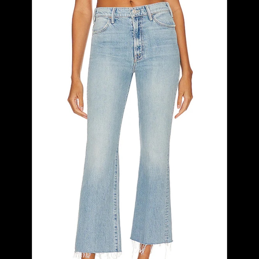 MOTHER Blue Ankle Cropped Jeans High-Waisted